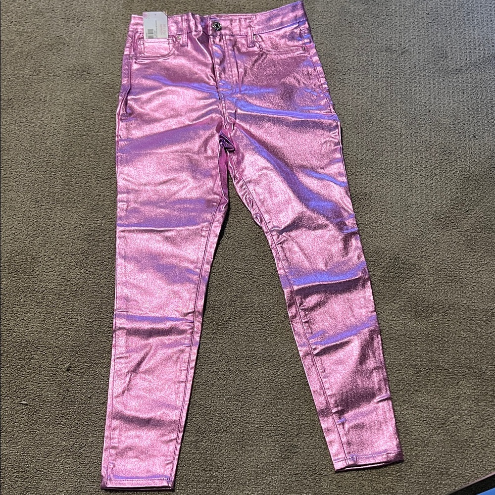 Shiny Pink Womens Pants